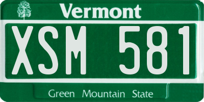 VT license plate XSM581