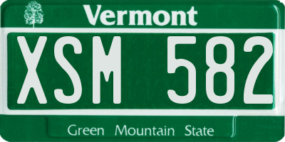 VT license plate XSM582
