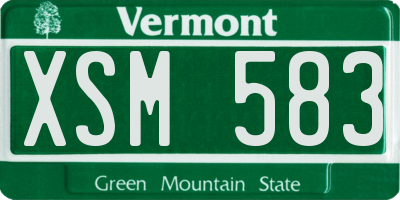 VT license plate XSM583