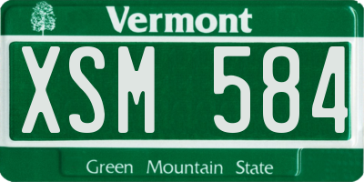 VT license plate XSM584