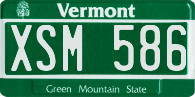 VT license plate XSM586