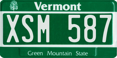 VT license plate XSM587