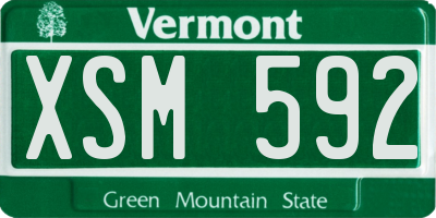 VT license plate XSM592