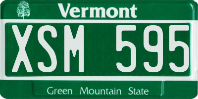 VT license plate XSM595