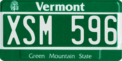 VT license plate XSM596