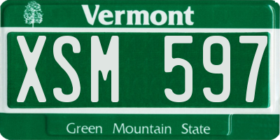 VT license plate XSM597