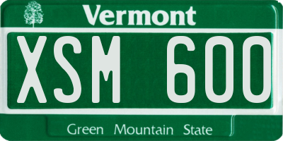 VT license plate XSM600