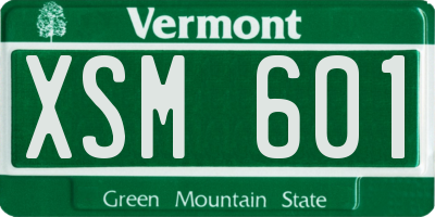VT license plate XSM601