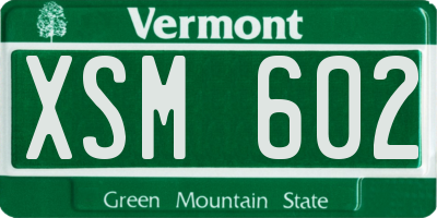 VT license plate XSM602