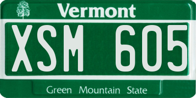 VT license plate XSM605