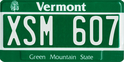 VT license plate XSM607
