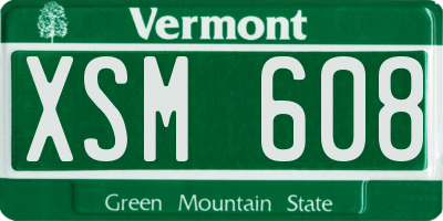 VT license plate XSM608