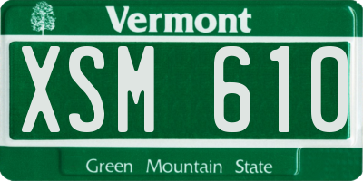 VT license plate XSM610