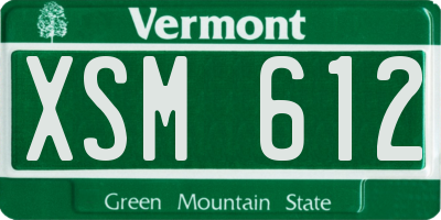 VT license plate XSM612