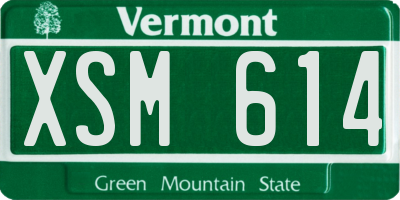 VT license plate XSM614