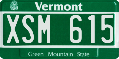 VT license plate XSM615
