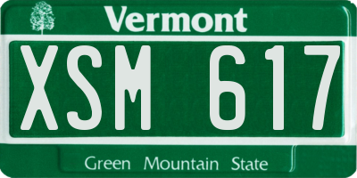 VT license plate XSM617