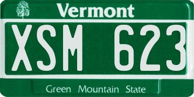 VT license plate XSM623