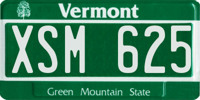 VT license plate XSM625
