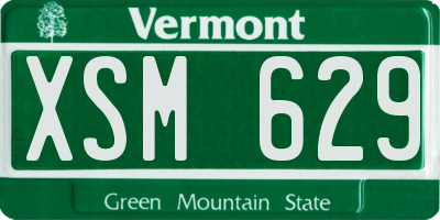 VT license plate XSM629