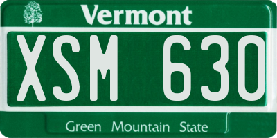 VT license plate XSM630
