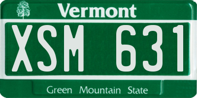 VT license plate XSM631