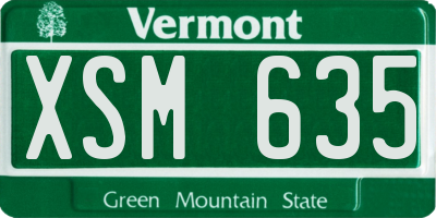 VT license plate XSM635