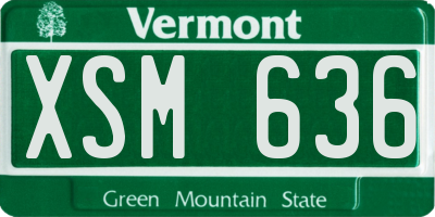 VT license plate XSM636