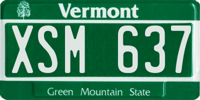 VT license plate XSM637