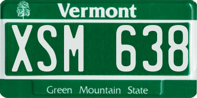 VT license plate XSM638