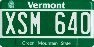 VT license plate XSM640