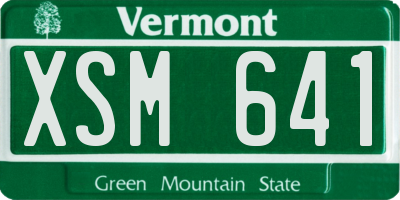 VT license plate XSM641