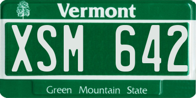 VT license plate XSM642
