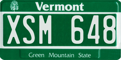 VT license plate XSM648
