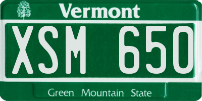 VT license plate XSM650