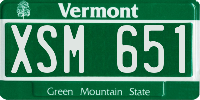 VT license plate XSM651