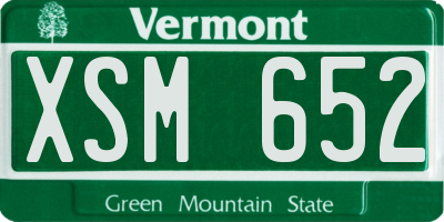 VT license plate XSM652