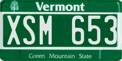 VT license plate XSM653