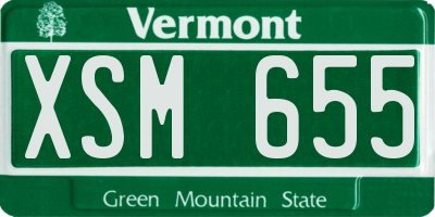 VT license plate XSM655