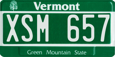 VT license plate XSM657