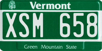 VT license plate XSM658
