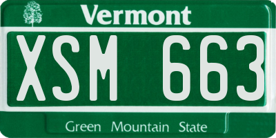 VT license plate XSM663