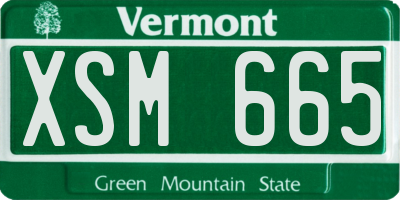 VT license plate XSM665