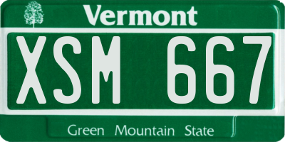 VT license plate XSM667
