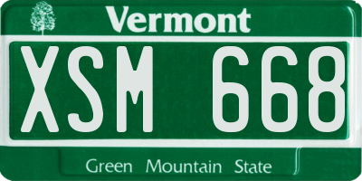 VT license plate XSM668
