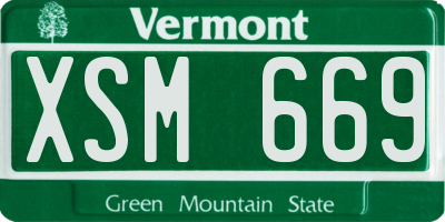 VT license plate XSM669
