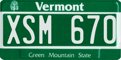 VT license plate XSM670