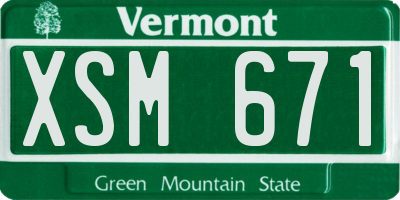VT license plate XSM671