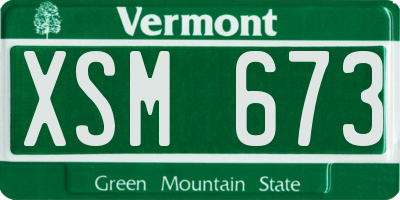 VT license plate XSM673