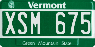 VT license plate XSM675